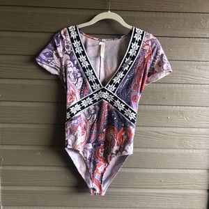 Free People Pattern Bodysuit